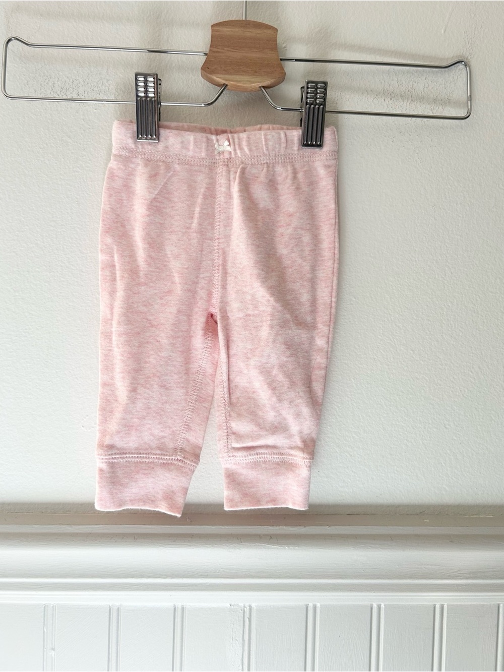Carter's 3 Months Pale Pink Knit Baby Leggings